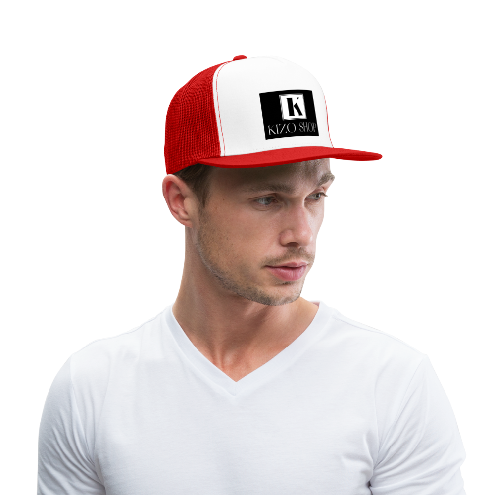 Trucker Cap - white/red