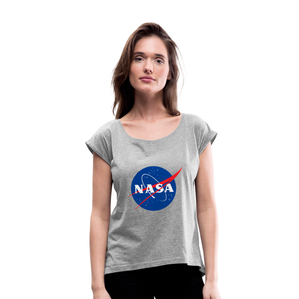 Women’s T-Shirt with rolled up sleeves - heather grey