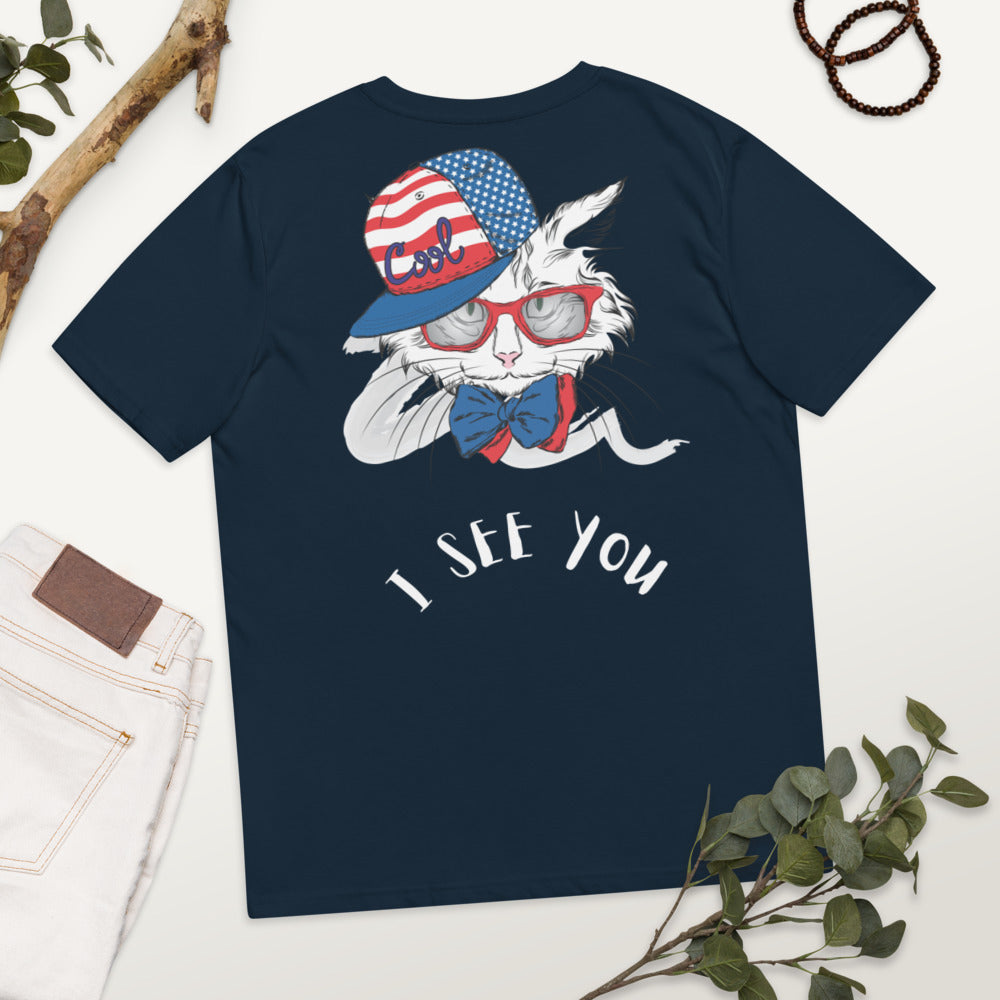 T-shirt unisexe en coton biologique I see You Kizoshop