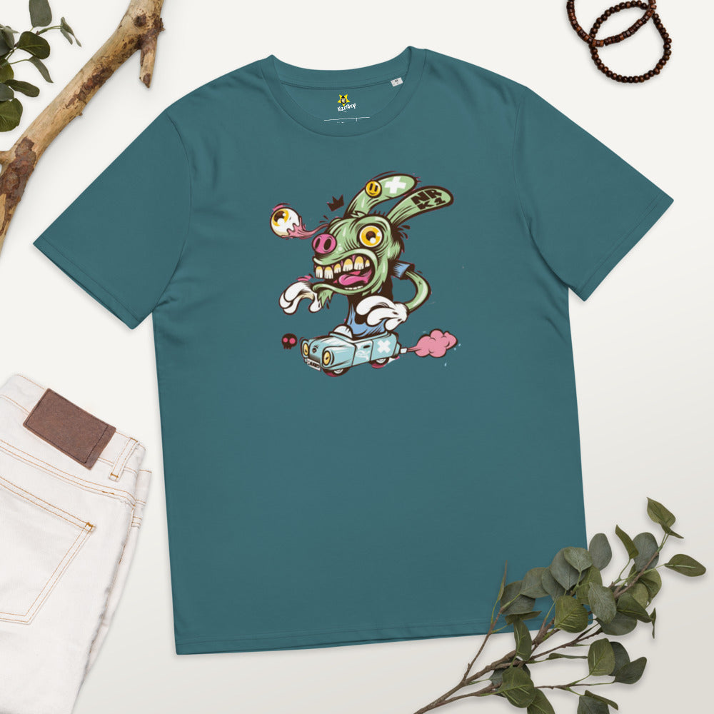 T-shirt unisexe en coton biologique Lapin dingo Kizoshop