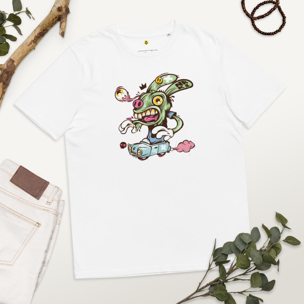 T-shirt unisexe en coton biologique Lapin dingo Kizoshop