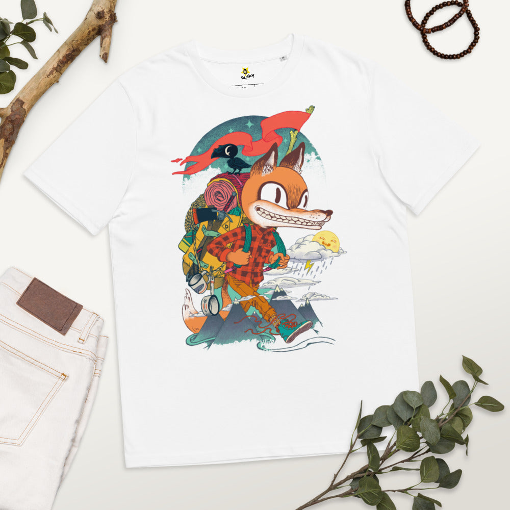 T-shirt unisexe en coton biologique fox montain Kizoshop